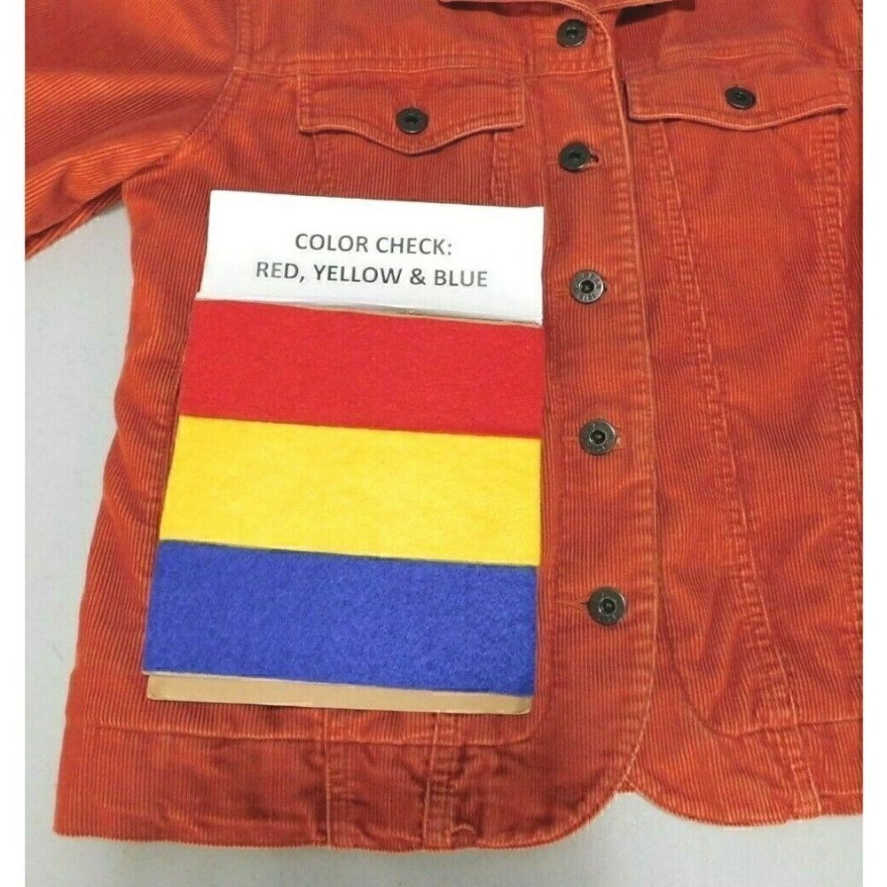 L.L.BEAN ORANGE CORDUROY JEAN JACKET, WOMAN'S SIZE SMALL - Picture 5 of 7